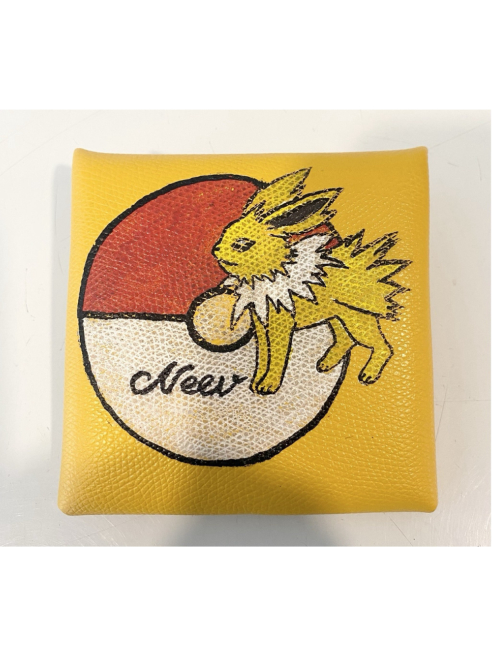 Pokémon Jolteon Poké Ball Yellow Coin Purse Custom Hand Painted Signed Neev